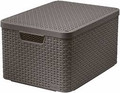 Curver Storage Basket with Lid L 30l, dark grey