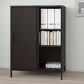 TROTTEN Cabinet with sliding doors, anthracite, 160x110 cm