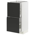 METOD / MAXIMERA Base cabinet with 2 drawers, white/Upplöv matt anthracite, 40x37 cm