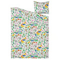 NATTHÄGER Duvet cover and pillowcase, multicolour/jungle, 150x200/50x60 cm