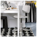 VÄNDPLATS Rug, low pile, white/black dotted, 133x195 cm