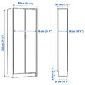 BILLY / HÖGBO Bookcase with glass doors, white, 80x30x202 cm