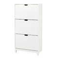 STÄLL Shoe cabinet with 3 compartments, white, 79x29x148 cm