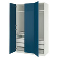 PAX / FYRUDDEN Wardrobe combination, white/blue, 150x60x236 cm