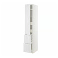 METOD / MAXIMERA Hi cab w shlvs/4 drawers/dr/2 frnts, white/Stensund white, 40x60x220 cm
