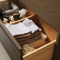 ÄNGSJÖN / BACKSJÖN Wash-stnd w drawers/wash-basin/tap, brown oak effect/white marble effect, 82x49x71 cm