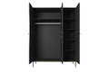 Wardrobe Nicole 150 cm, dark blue, gold handles and legs