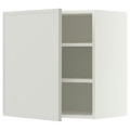 METOD Wall cabinet with shelves, white/Aspudden light grey, 60x60 cm
