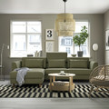 SLATORP 3-seat sofa with chaise longue, Vissle yellow-green