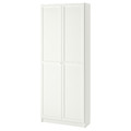 BILLY Bookcase with doors, white, 80x30x202 cm