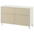 BESTÅ Storage combination w doors/drawers, Krukmakare beige/Stubbarp white, 120x42x74 cm