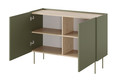 Two-Door Cabinet Desin 120, olive/nagano oak