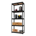 GoodHome Shelving Unit Ryle 179 x 75 x 35 cm 5 Shelves, black