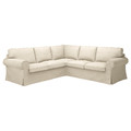 EKTORP Cover for corner sofa, 4-seat, Kilanda light beige