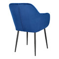 Upholstered Chair Emilia Velvet, 1pc, deep blue/black