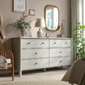STOREMOLLA Chest of 8 drawers, light grey-beige stained, 171x50x91 cm