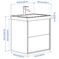 ÄNGSJÖN / ORRSJÖN Wash-stnd w drawers/wash-basin/tap, high-gloss white, 62x49x69 cm