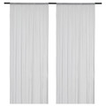 HILDRUN Sheer curtains, 1 pair, white, dotted, 145x300 cm