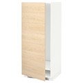 METOD High cabinet for fridge/freezer, white, Askersund light ash effect ash, 60x60x140 cm