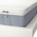 VALEVÅG Mattress and mattress pad, firm light blue/Nisseholm white, 140x200 cm