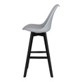 Bar Stool Norden, wood black high PP, grey