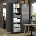 BESTÅ Storage combination with doors, dark grey/Mörtviken dark grey, 120x42x202 cm
