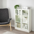 BILLY / OXBERG Bookcase with glass-doors, white, 80x30x106 cm