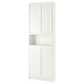 BILLY / OXBERG Bookcase w doors/extension unit, white, 80x30x237 cm