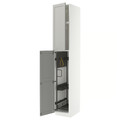 METOD High cabinet with cleaning interior, white/Lerhyttan light grey, 40x60x240 cm