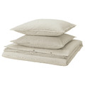 SOLFIBBLA Duvet cover and 2 pillowcases, white beige/stripe, 200x200/50x60 cm