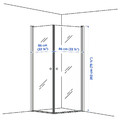 OPPEJEN Shower enclosure with 2 doors, 86x86x202 cm