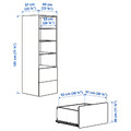 SMÅSTAD / PLATSA Bookcase, white light green/with 2 drawers, 60x57x181 cm