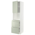 METOD / MAXIMERA Hi cab f micro combi w door/3 drwrs, white/Stensund light green, 60x60x220 cm