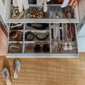 KOMPLEMENT Storage with 4 compartments, light gray, 25x53x5 cm