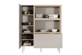 High Cabinet with 2 Doors & Drawer Desin 120, cashmere/nagano oak