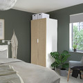 PLATSA Wardrobe with 2 doors, white/Kalbåden lively pine effect, 80x57x191 cm