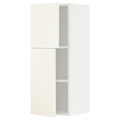 METOD Wall cabinet with shelves/2 doors, white/Vallstena white, 40x100 cm
