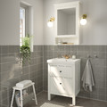 HEMNES / ODENSVIK Bathroom furniture, set of 4, white/Runskär tap, 63 cm