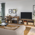 LANESUND TV storage combination, grey-brown, 322x47x81 cm