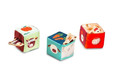 LILLIPUTIENS Set of 3 multi-functional activation cubes with hidden elements Farm 18m+