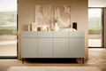 Cabinet with 4 Doors & 4 Drawers Nicole 200cm, cashmere, black legs