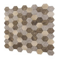 Wall Self-adhesive Panel Sticker, brown hexagones