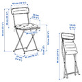SUNDSÖ Table and 2 folding chairs, outdoor dark blue/dark blue Kuddarna light grey-beige, 65x65 cm