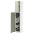 METOD High cabinet with cleaning interior, white/Stensund light green, 40x60x220 cm