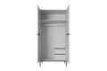 Wardrobe Nicole with Drawer Unit 100 cm, matt white, black legs