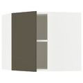 METOD Corner wall cabinet with shelves, white/Havstorp brown-beige, 68x60 cm
