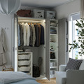PAX / KAMMARTORP/GULLABERG Wardrobe combination, white/mirror glass grey, 150x60x201 cm