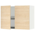 METOD Wall cabinet w dish drainer/2 doors, white/Askersund light ash effect, 80x60 cm