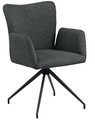 Upholstered Chair with Armrests Laura, dark grey