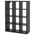 KALLAX Shelving unit, black-brown, 112x147 cm